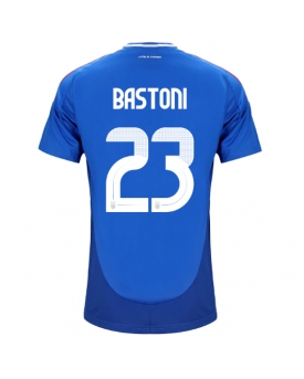 Italia Alessandro Bastoni #23 Maglia Gara Casa Repliche Europei 2024